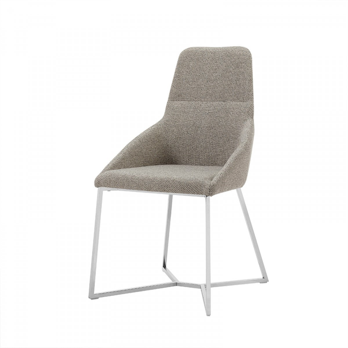 Light Grey & Geo Stainless Steel Dining Chairs - Set of 2