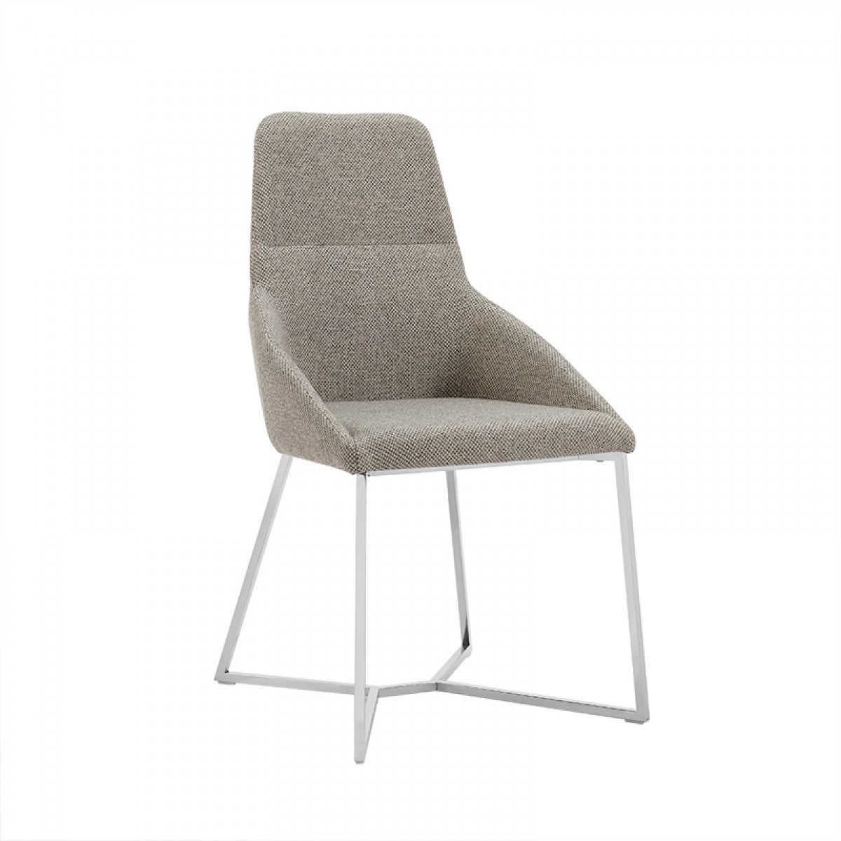 Light Grey & Geo Stainless Steel Dining Chairs - Set of 2