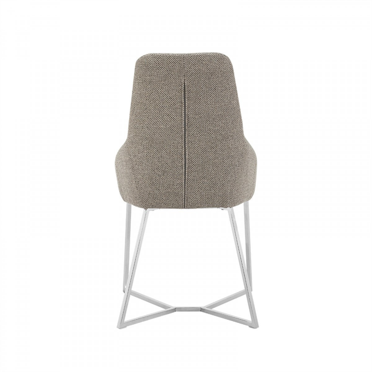 Light Grey & Geo Stainless Steel Dining Chairs - Set of 2
