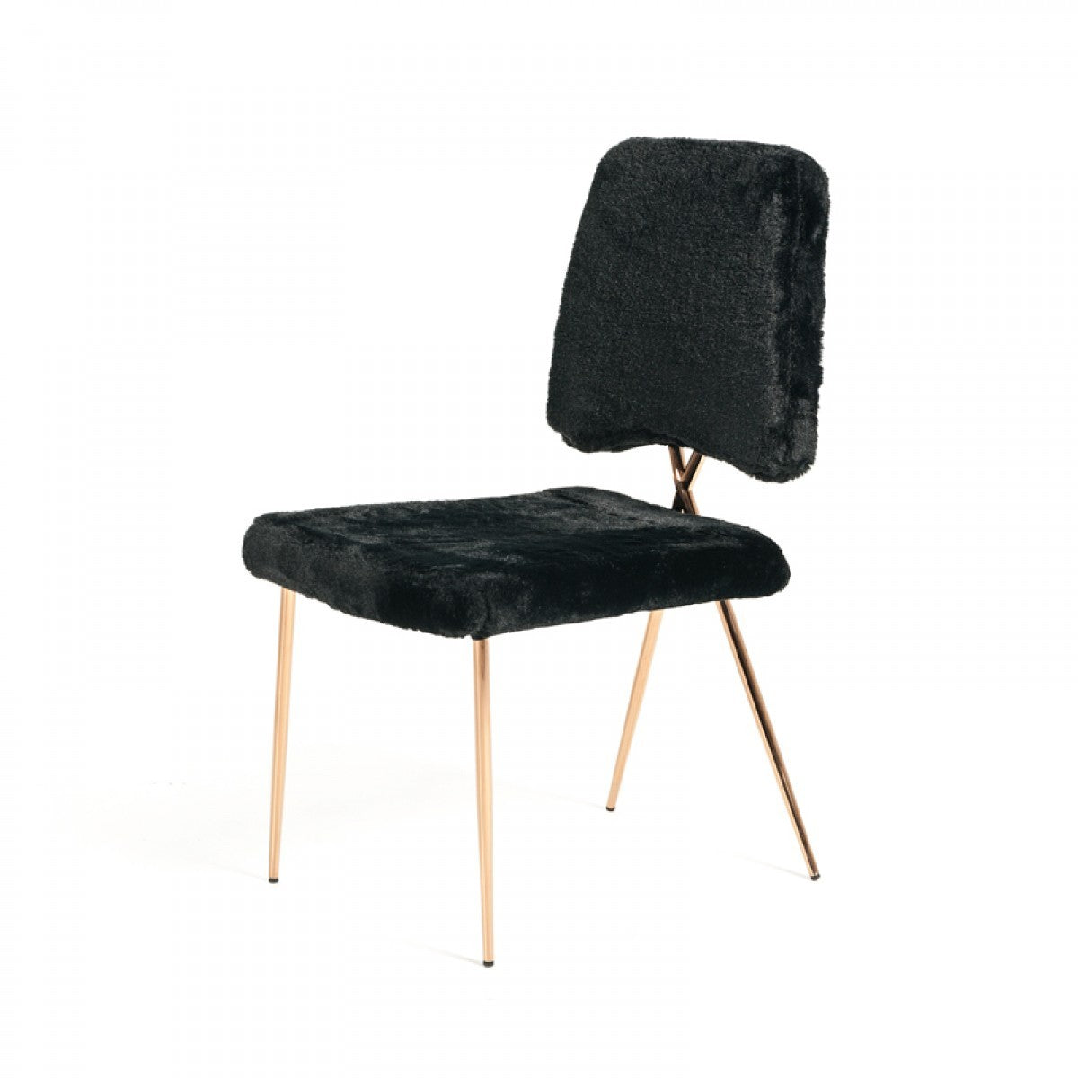 Gold Black Fabric Solid Back Dining Chairs - Set of 2