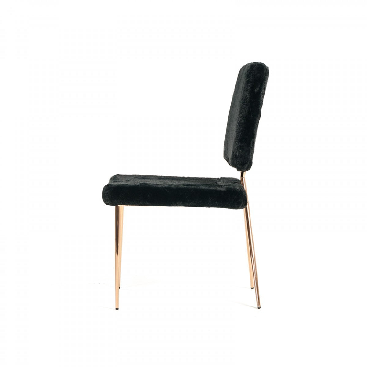 Gold Black Fabric Solid Back Dining Chairs - Set of 2