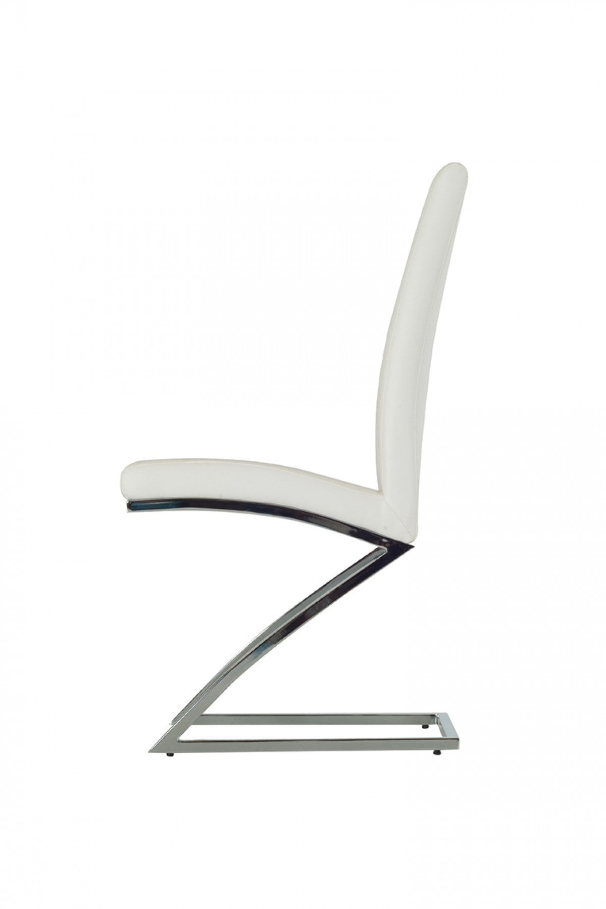 White & Silver Faux Leather Dining Chair - Set of 2