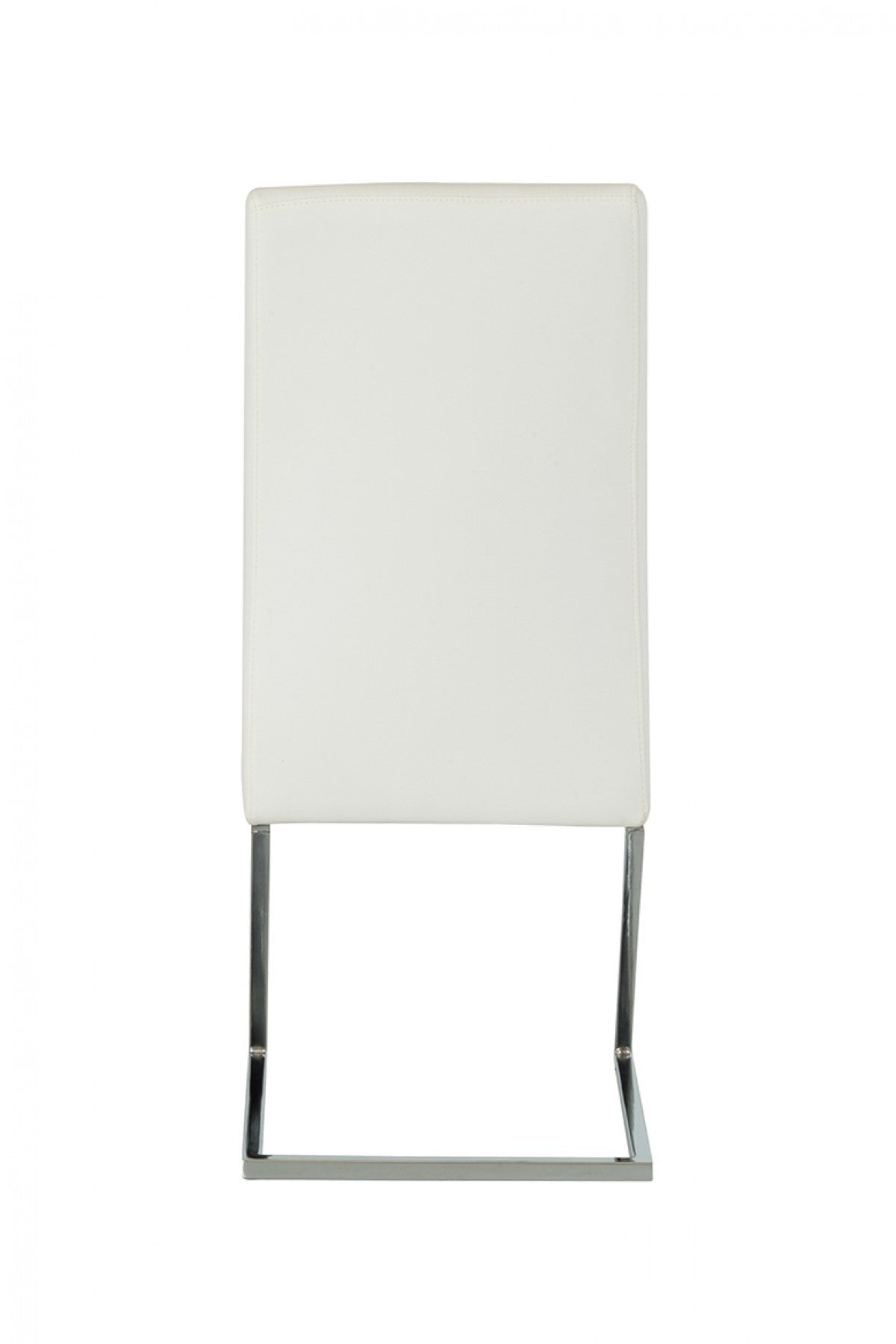 White & Silver Faux Leather Dining Chair - Set of 2