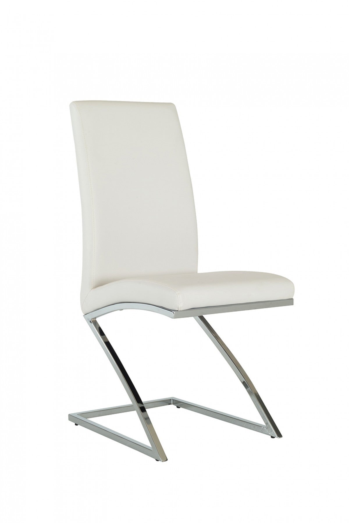 White & Silver Faux Leather Dining Chair - Set of 2