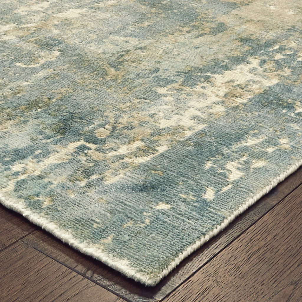 8 X 10 Blue & Gray Splash Indoor Rug