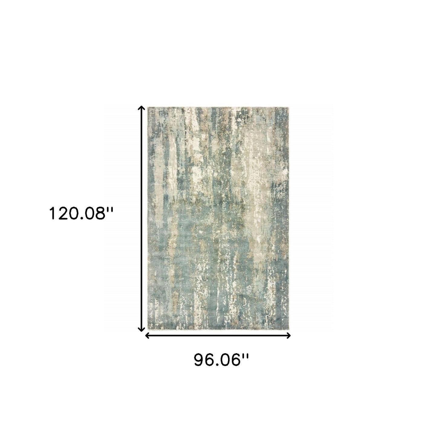 8 X 10 Blue & Gray Splash Indoor Rug