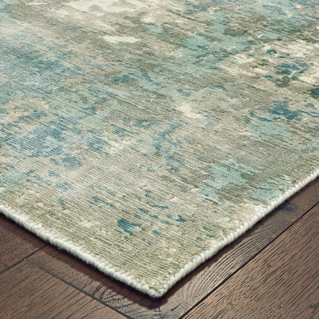 8 X 10 Blue & Gray Pattern Indoor Rug