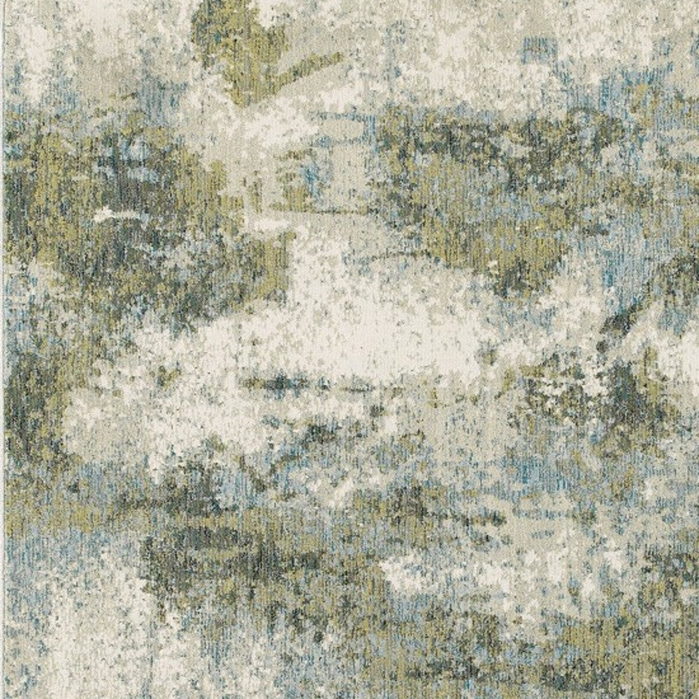 10 x 13 Blue Green Power Loom Rug