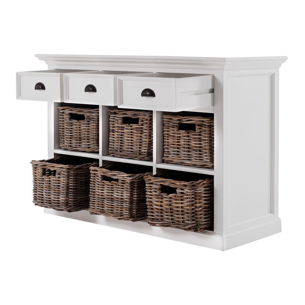 Modern Farmhouse Sideboard Server w/ Basket Set