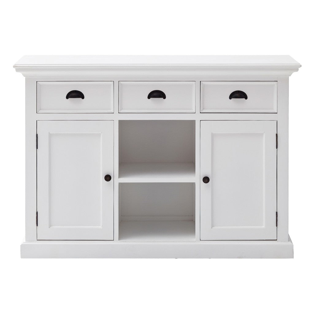 White Wood 3 Drawer Sideboard w/ 2 Doors