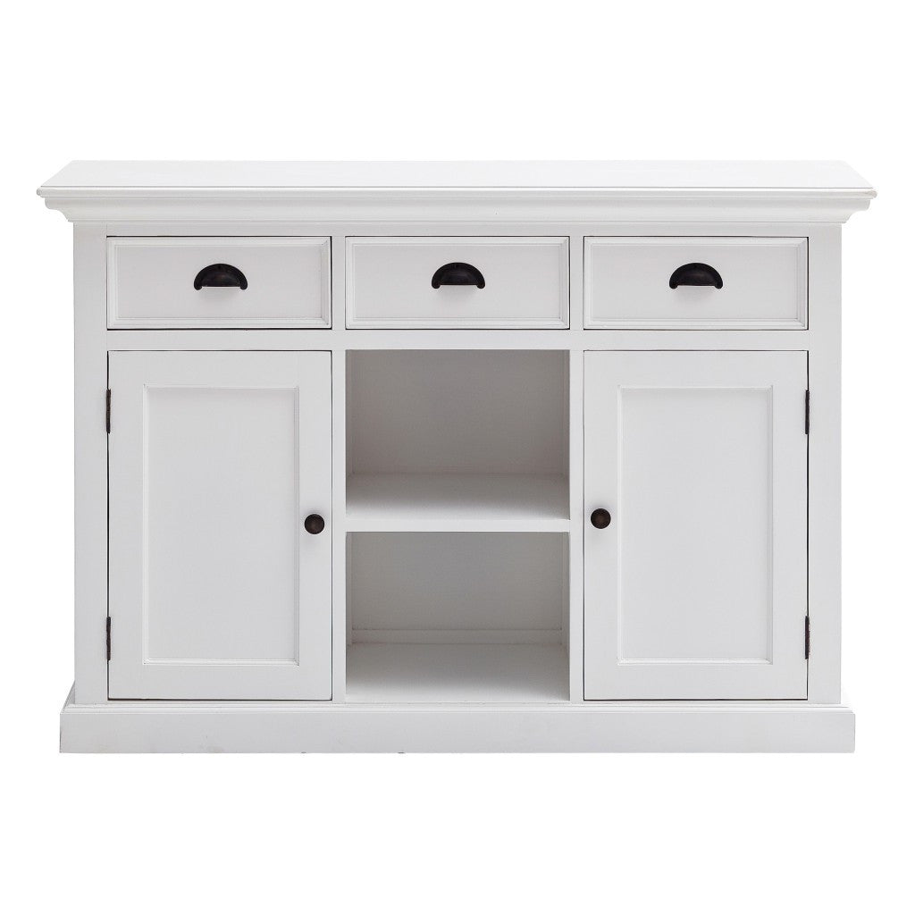 White Wood 3 Drawer Sideboard w/ 2 Doors