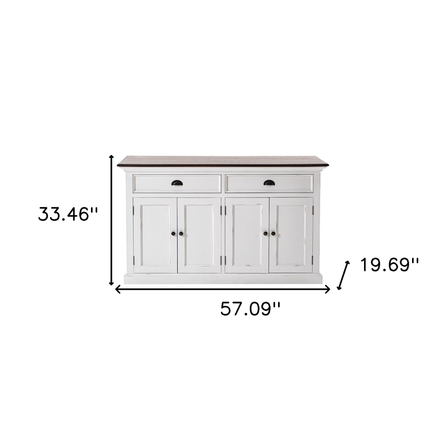 Modern Farmhouse Brown & White Sideboard Server