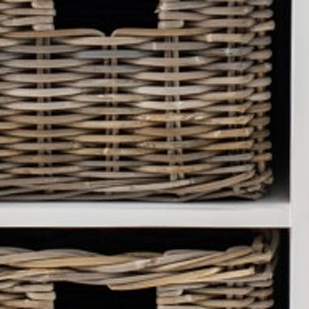 Modern Farmhouse Brown & White Large Accent Cabinet