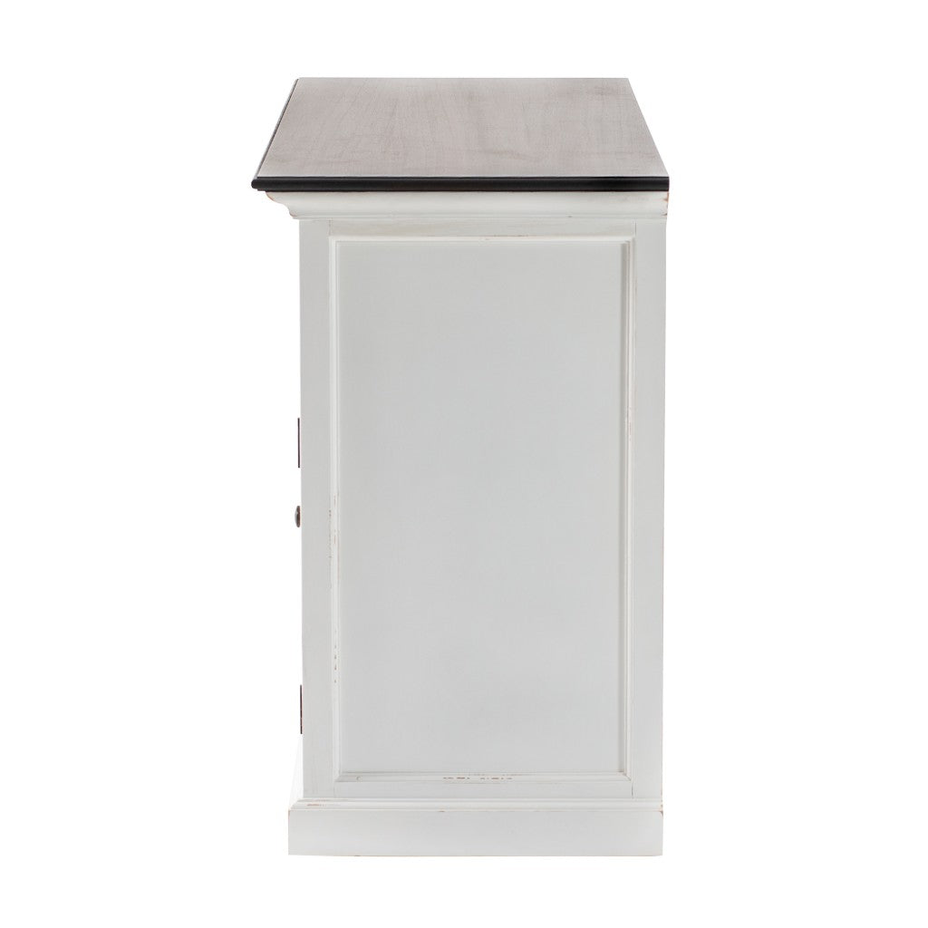 Modern Farmhouse Brown & White Large Accent Cabinet