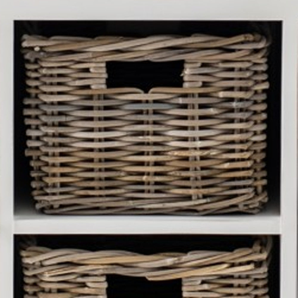 Modern Farmhouse Brown & White Large Accent Cabinet