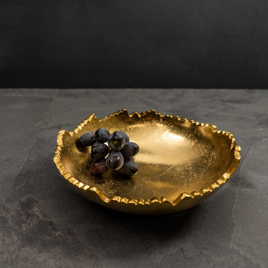 Gold Abstract Torn Texture Serving Bowl