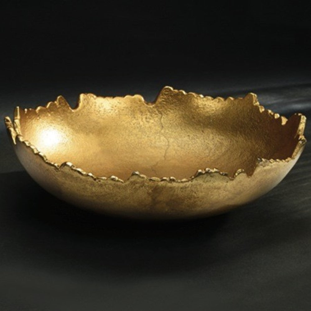 Gold Abstract Torn Texture Serving Bowl