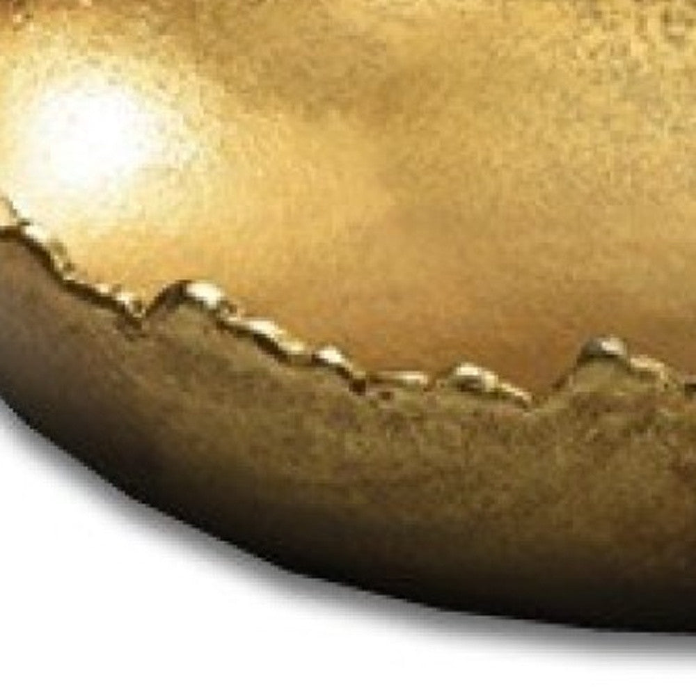 Gold Abstract Torn Texture Serving Bowl