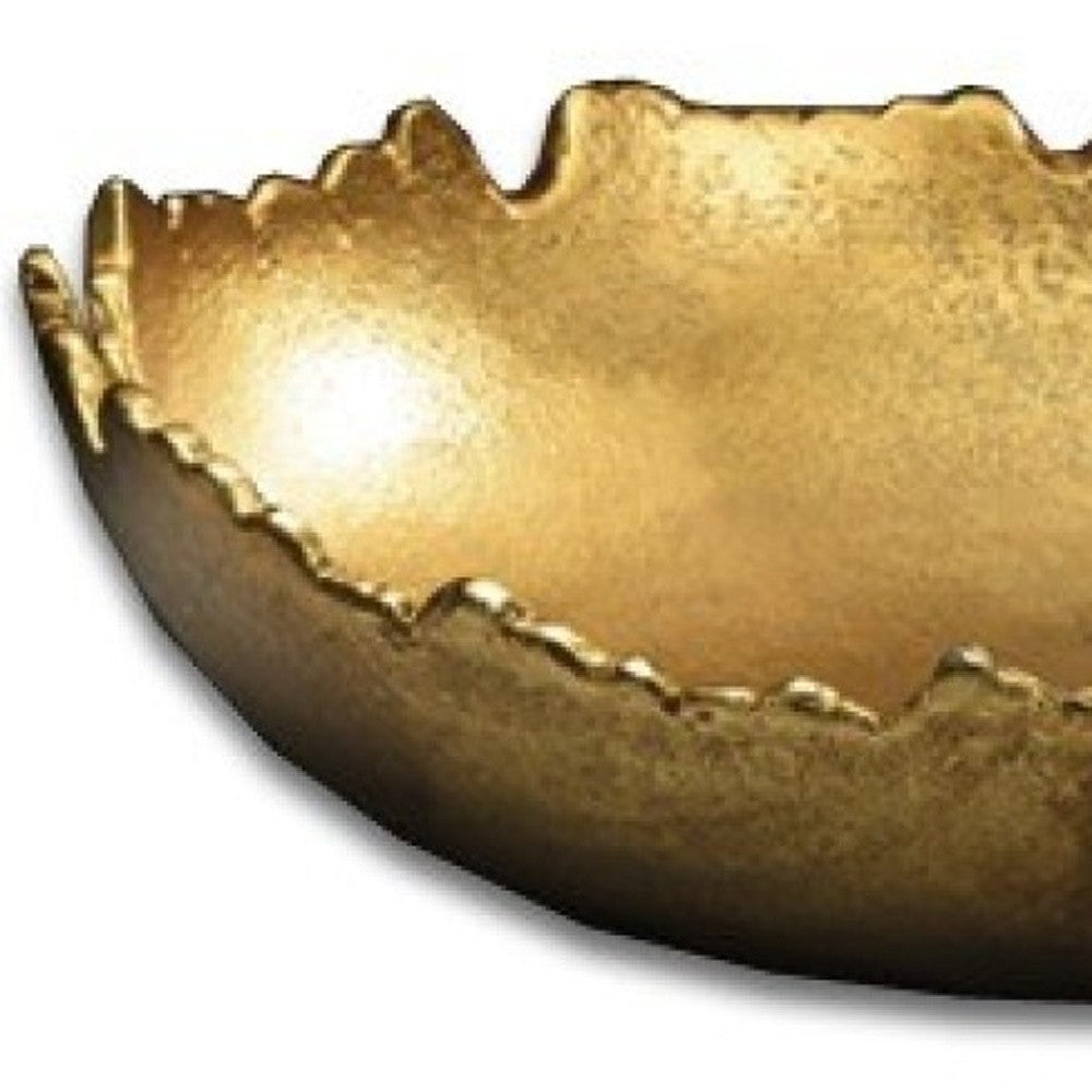 Gold Abstract Torn Texture Serving Bowl