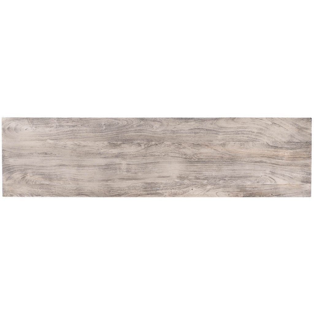 Gray Solid Wood Sideboard w/ 4 Doors