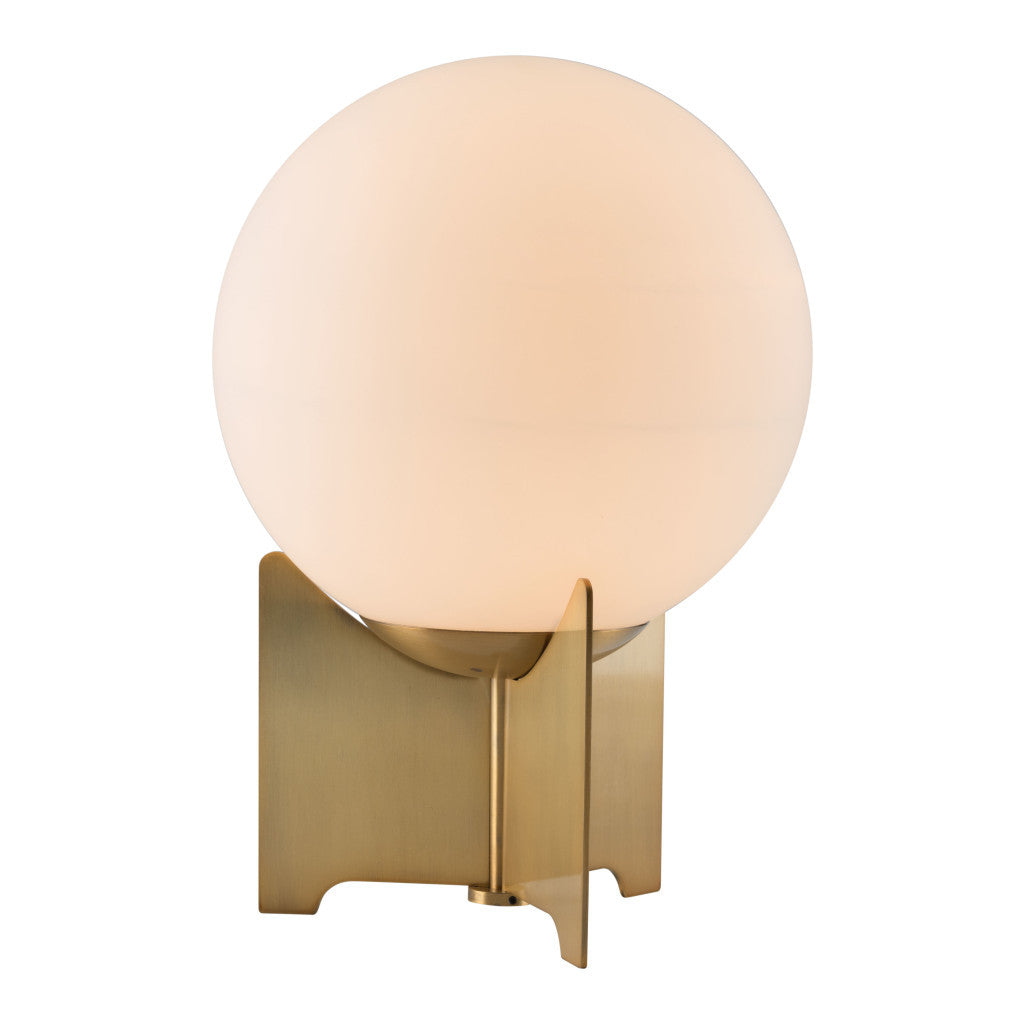 Brass Bedside Table Lamp w/ Off Shade
