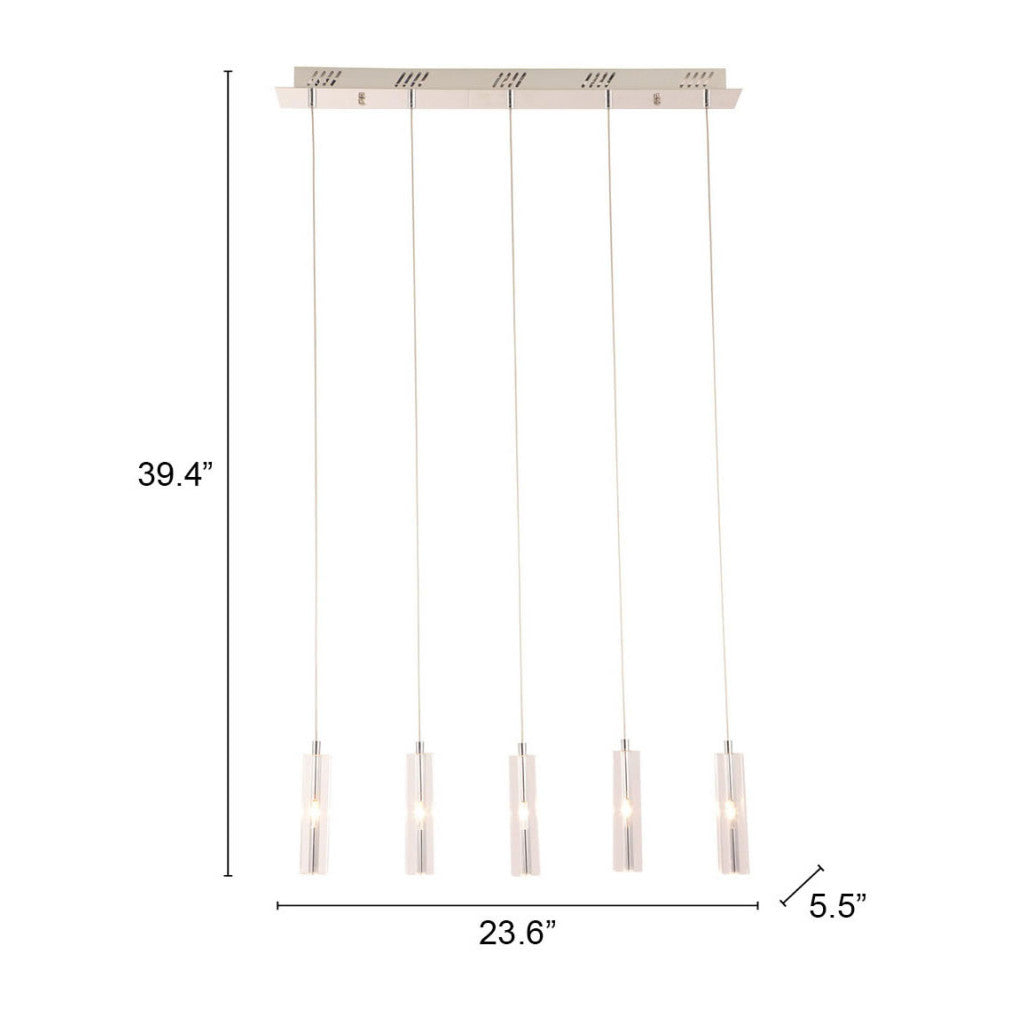 Stark 5 Bulb Clear Ceiling Lamp