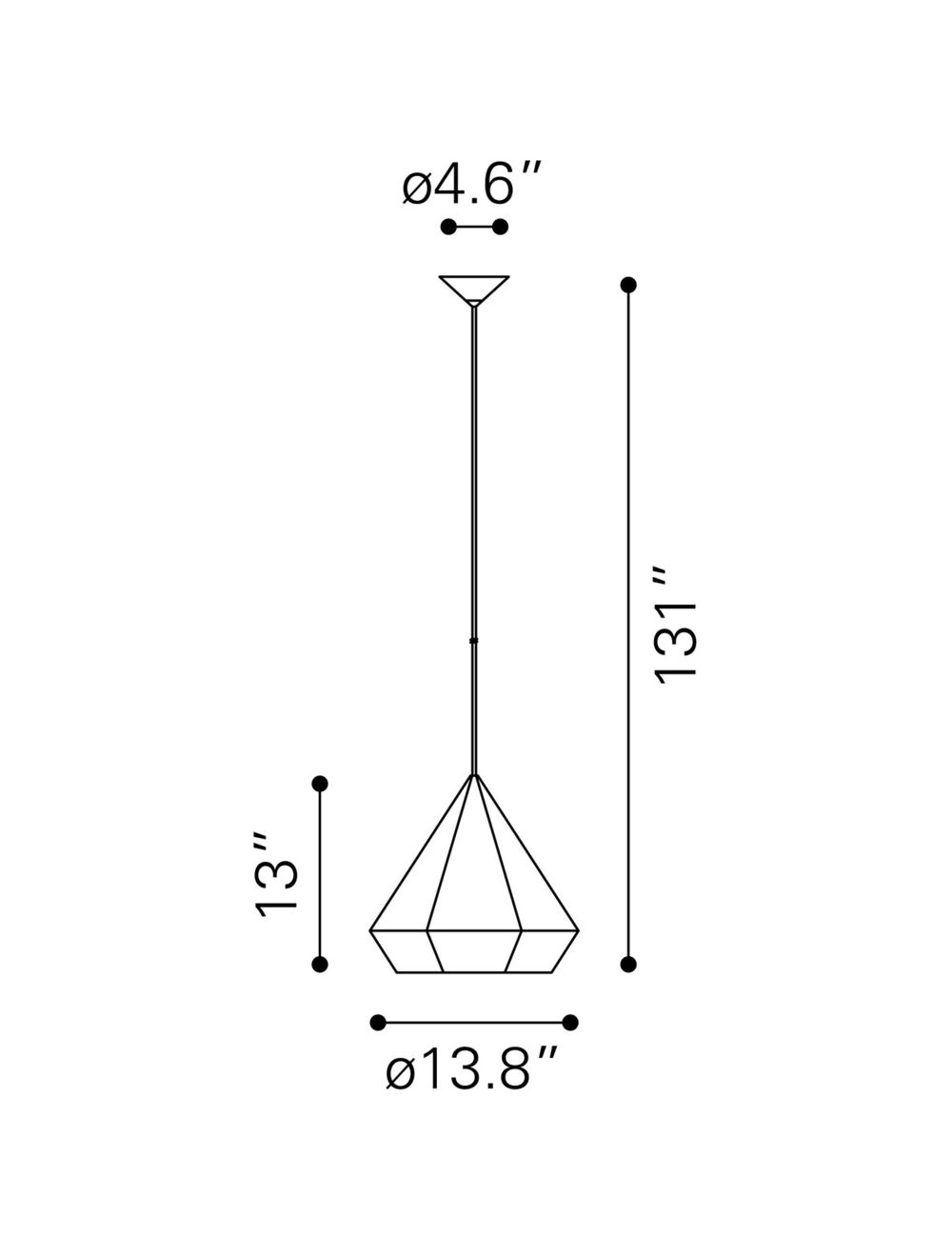 Black Lantern Dimmable Ceiling Light