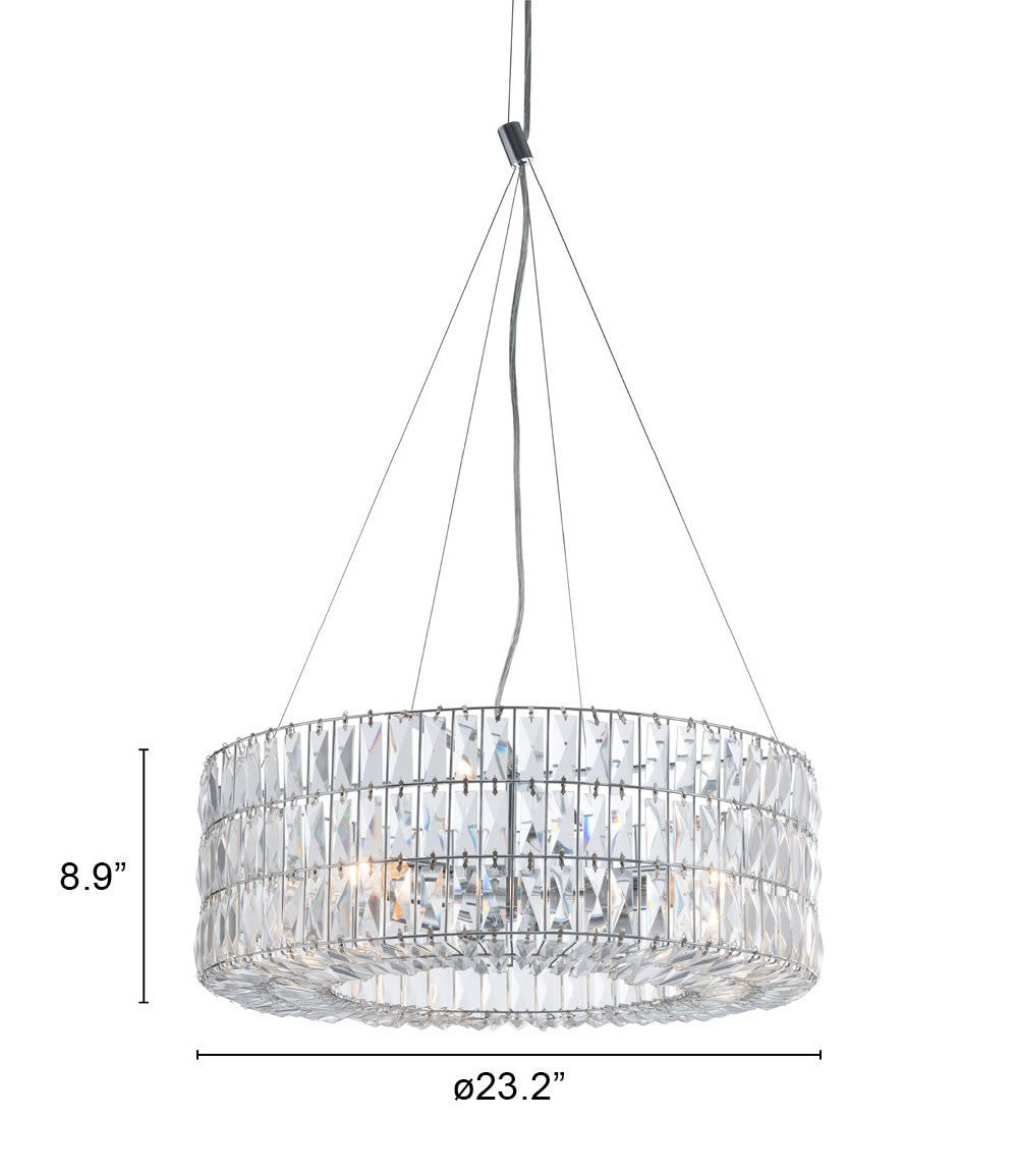 Silver Lantern Chandelier w/ Silver Shades
