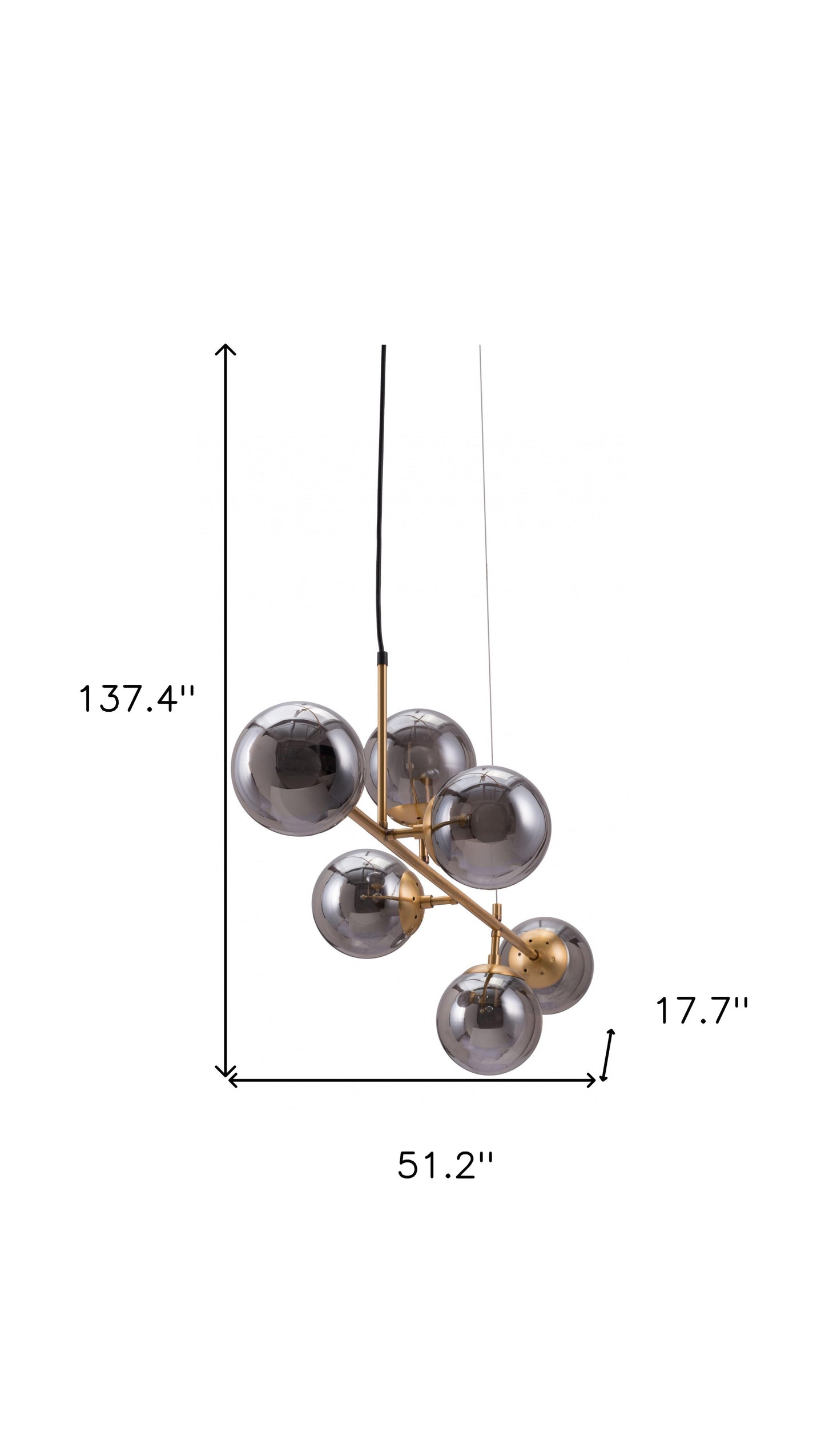 Gold Kitchen Island 6 Light Dimmable Ceiling Light