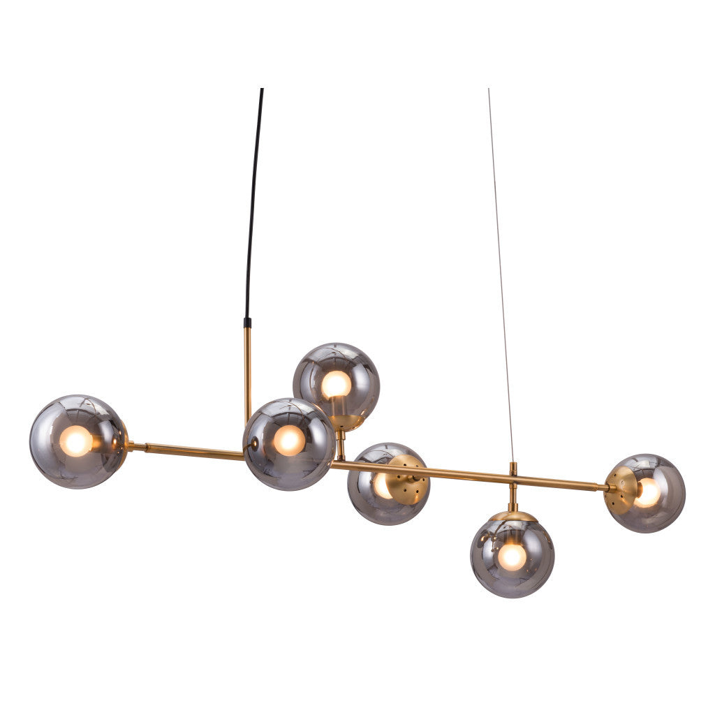 Gold Kitchen Island 6 Light Dimmable Ceiling Light