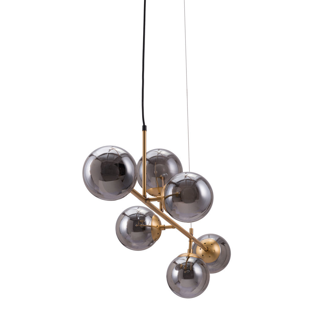 Gold Kitchen Island 6 Light Dimmable Ceiling Light