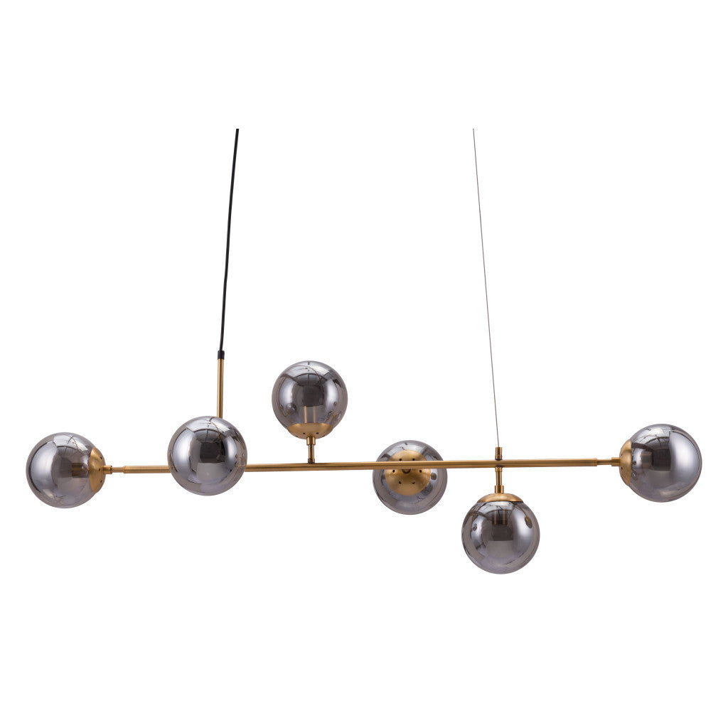 Gold Kitchen Island 6 Light Dimmable Ceiling Light