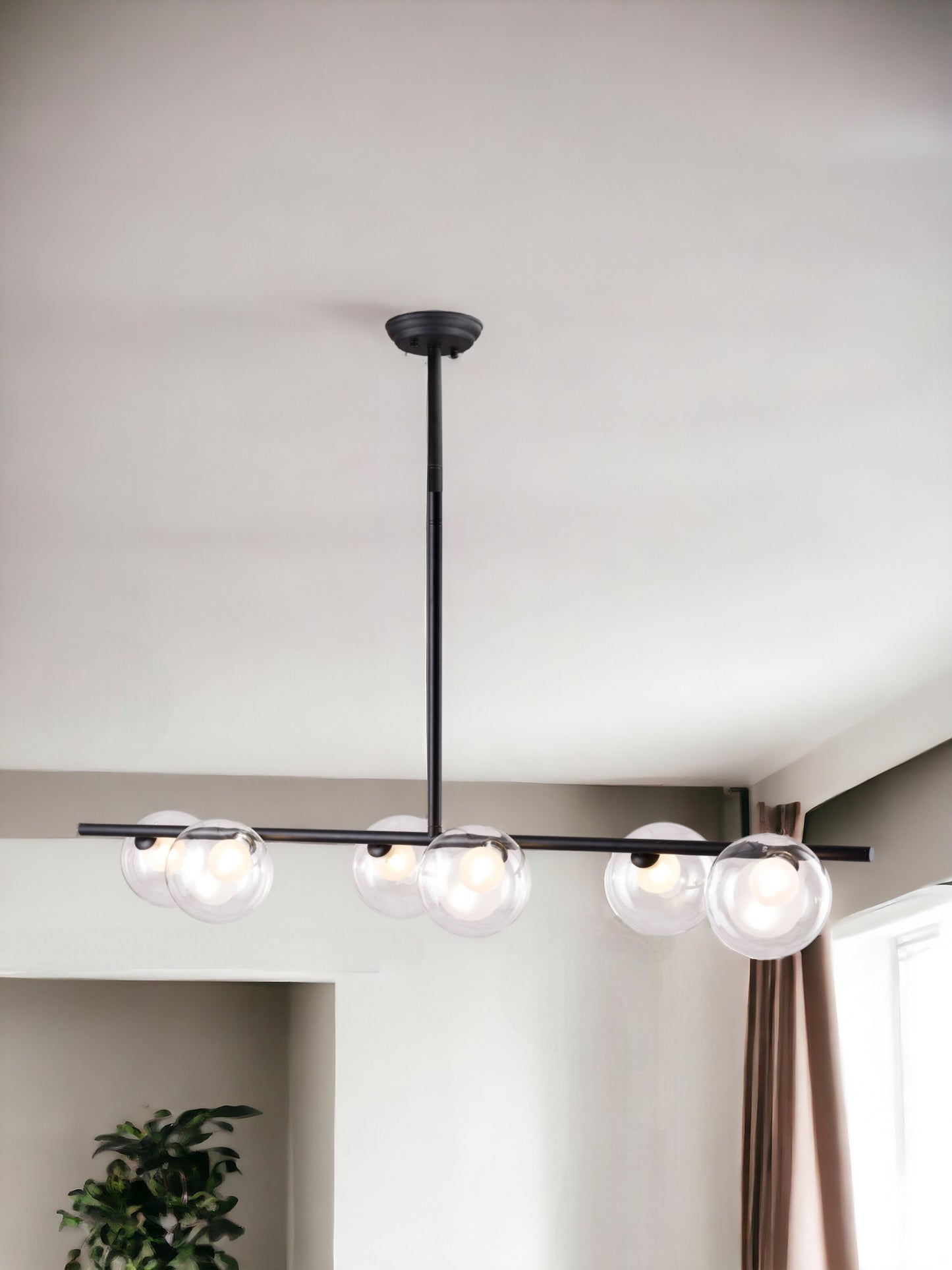Black Kitchen Island 6 Light Ceiling Light