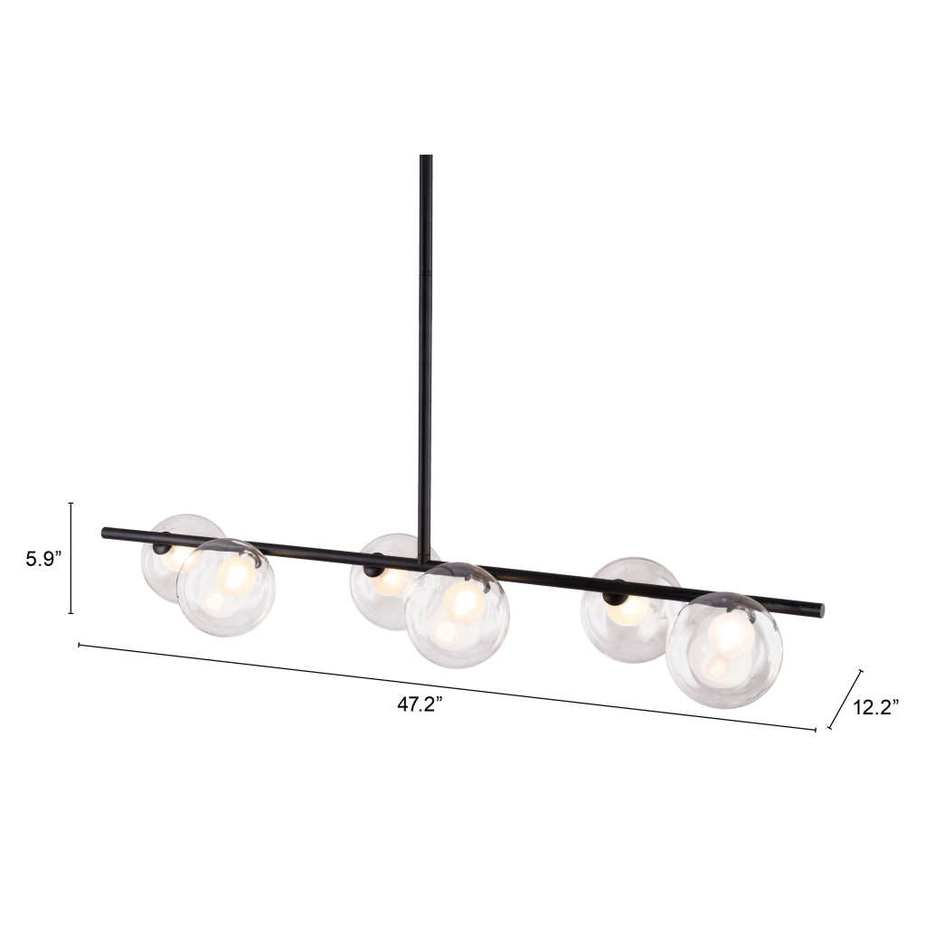 Black Kitchen Island 6 Light Ceiling Light