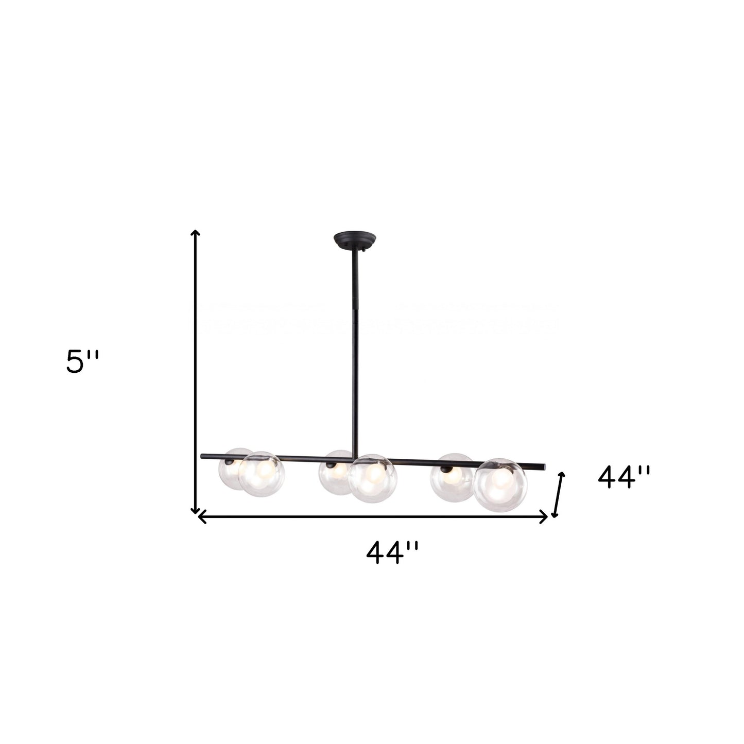 Black Kitchen Island 6 Light Ceiling Light