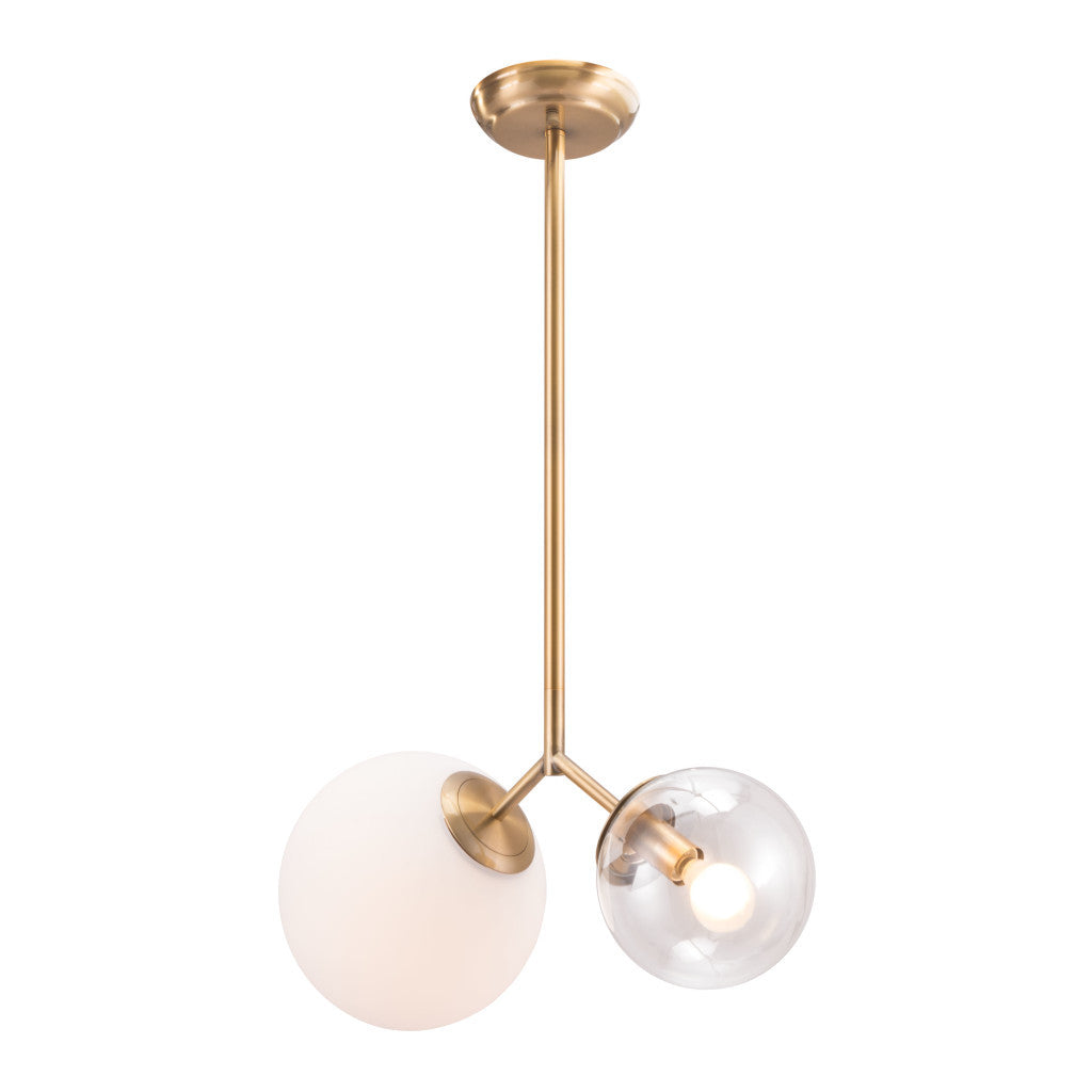 Gold Shaded 2 Light Dimmable Ceiling Light