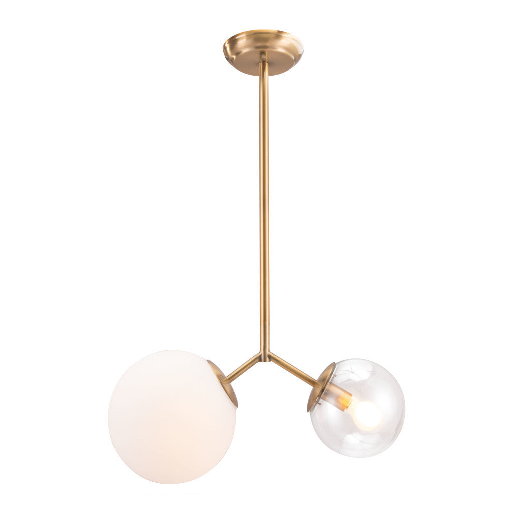 Gold Shaded 2 Light Dimmable Ceiling Light