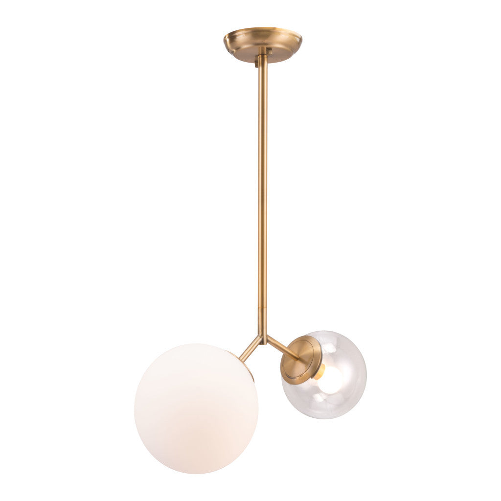Gold Shaded 2 Light Dimmable Ceiling Light