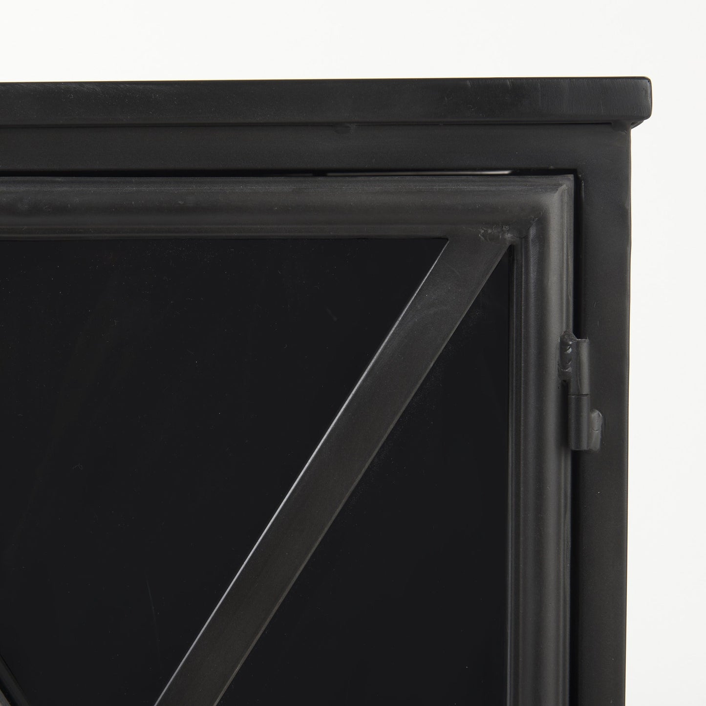 Black Iron Sideboard w/ 2 Glass Doors