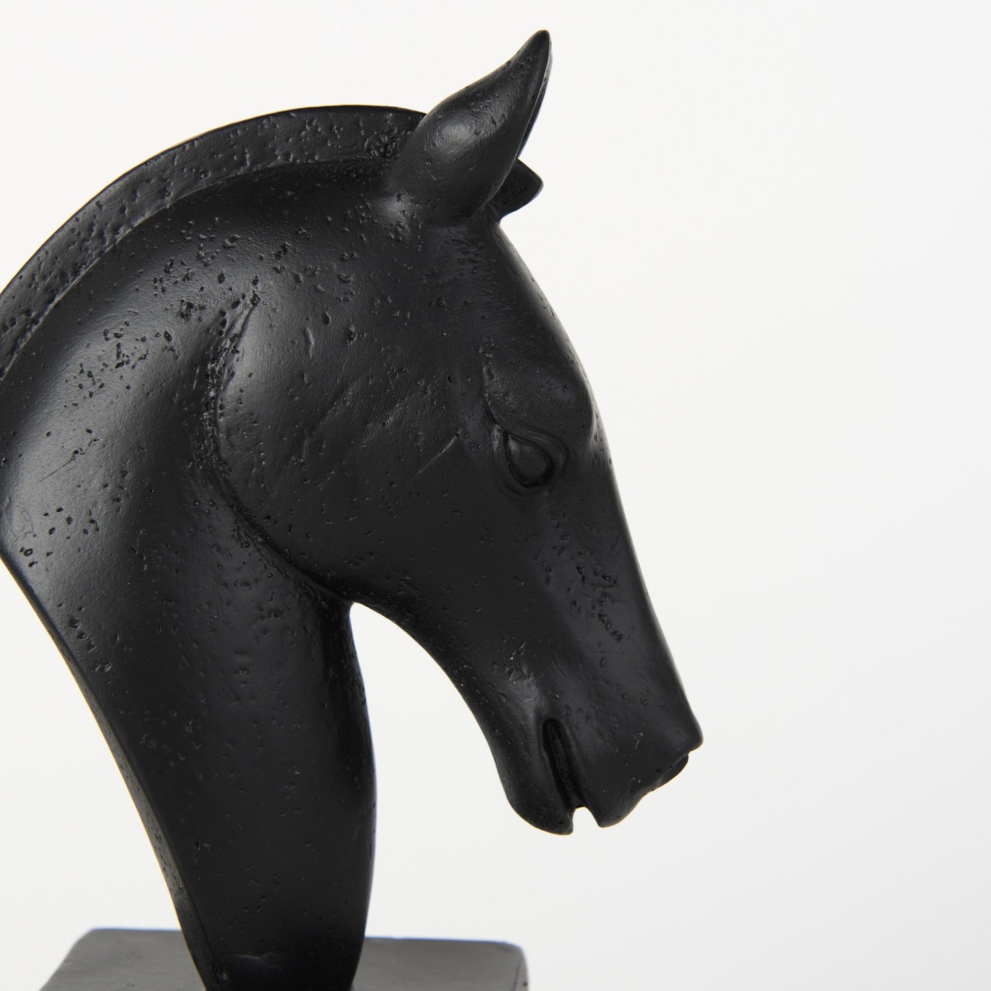 Black Glass Horse Decorative Bookends
