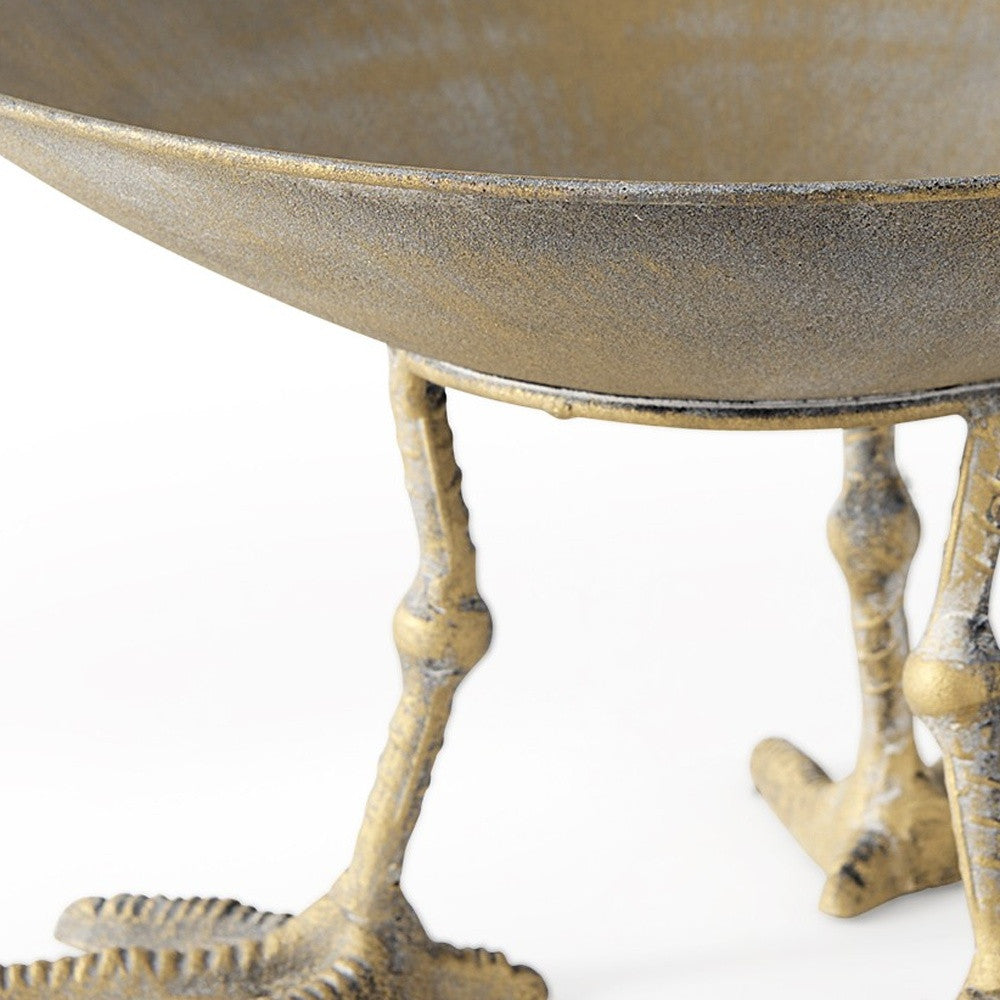 Gold Metal Round Centerpiece Bowl