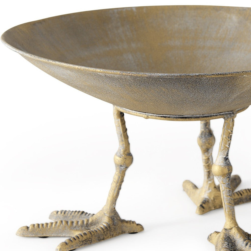 Gold Metal Round Centerpiece Bowl