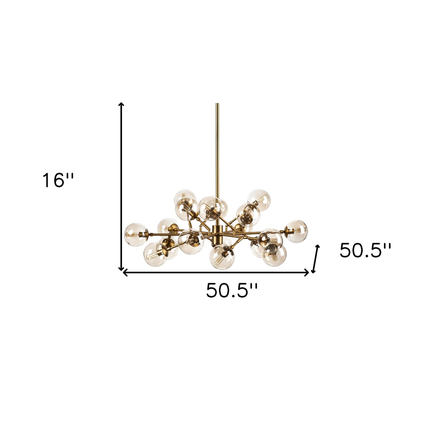Gold Eighteen Bulb Hanging Chandelier