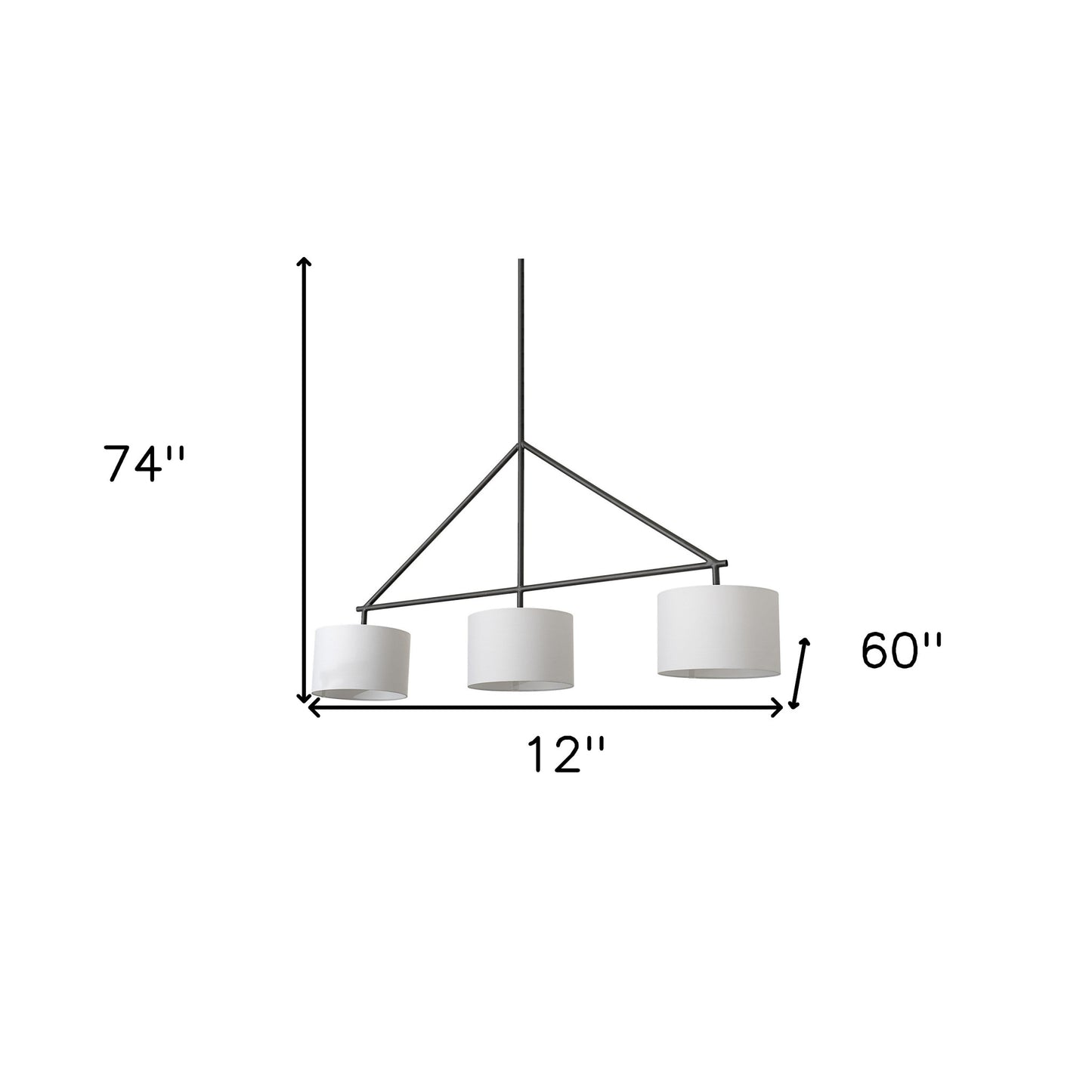 Framed Shade 3 Bulb Hanging Light