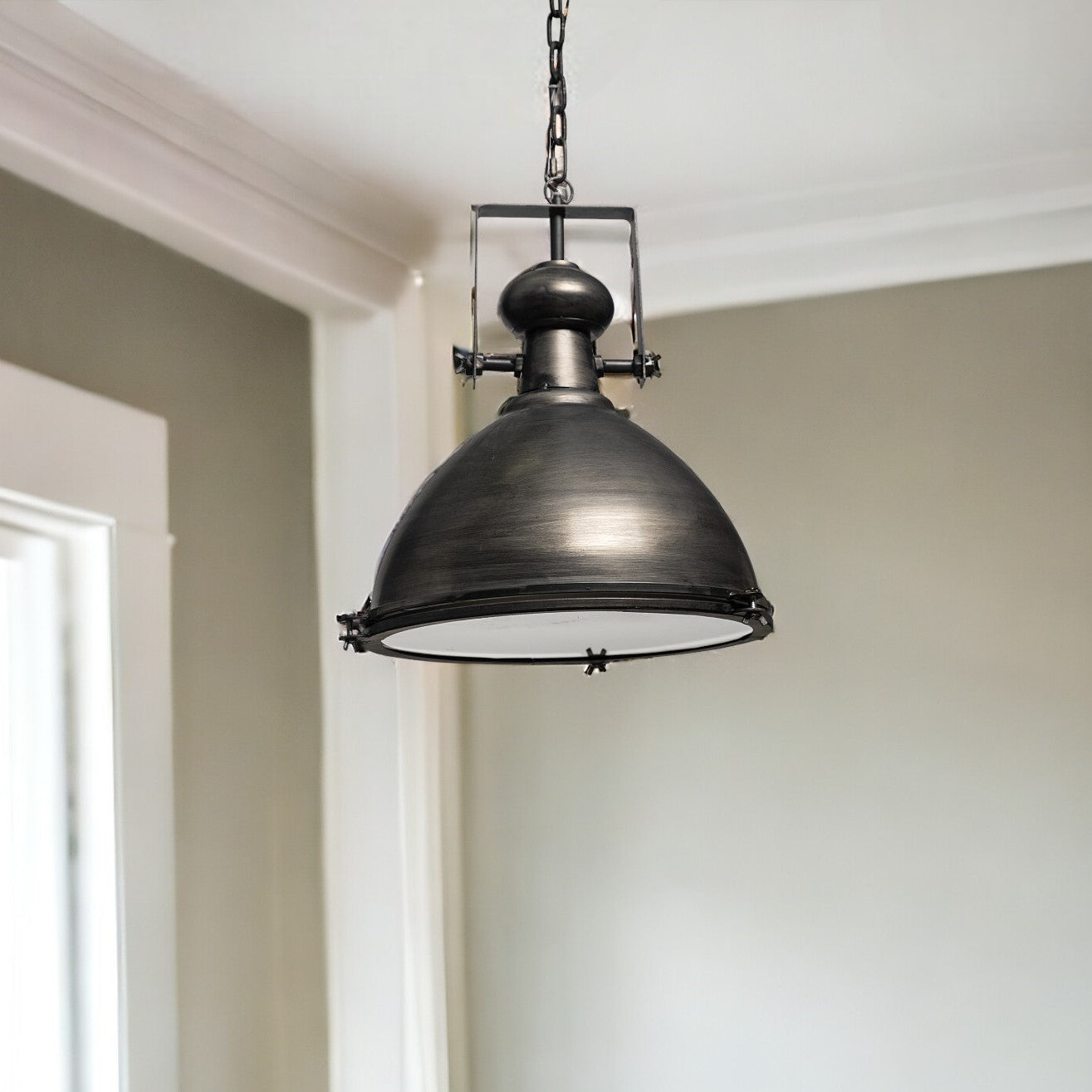 Industrial Gray Hanging Pendant Light