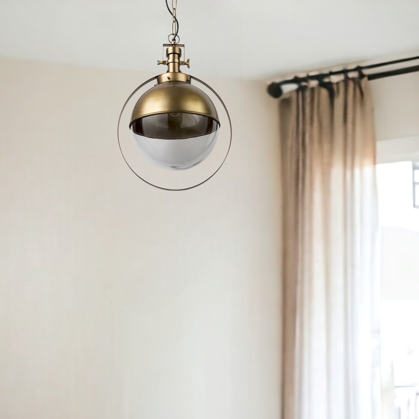 Gold Sphere Pendant Hanging Light