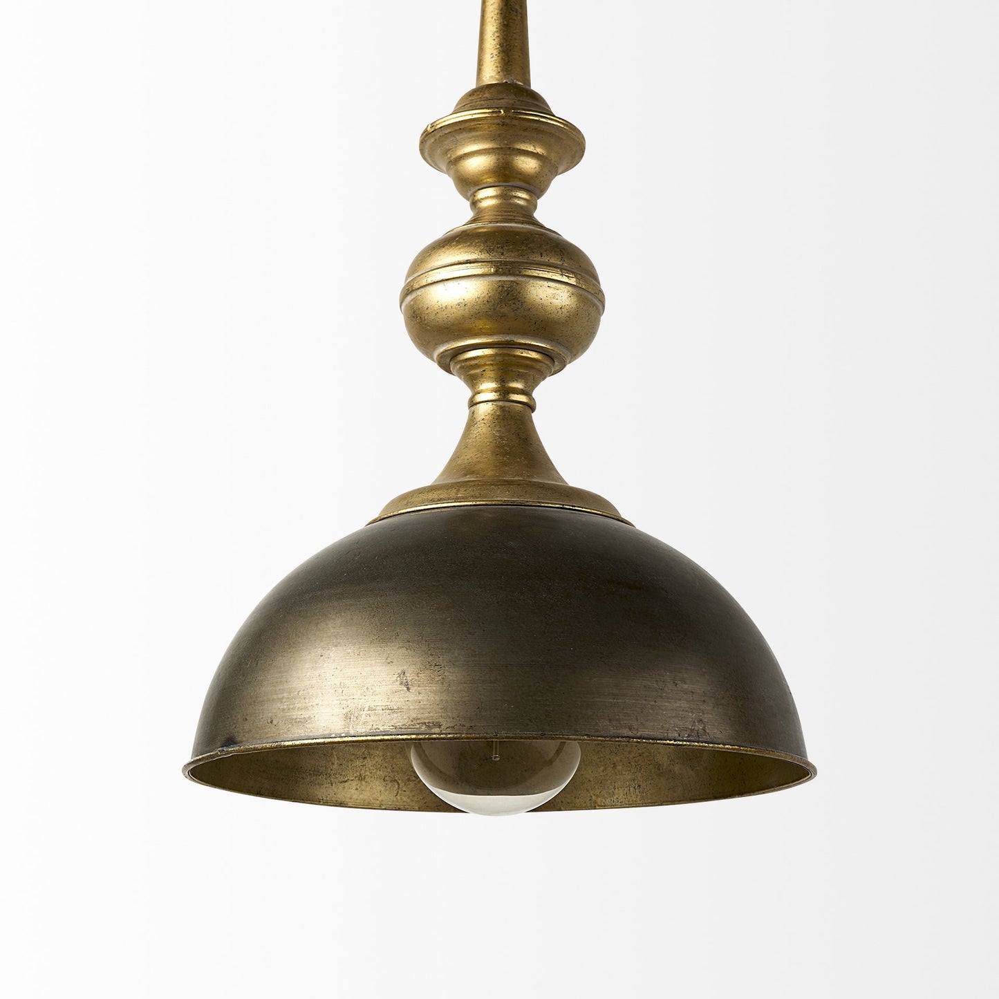 Gold Toned Dome Hanging Pendant Light