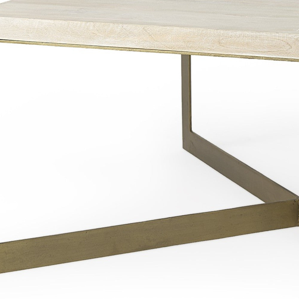 Beige Metal Square Coffee Table