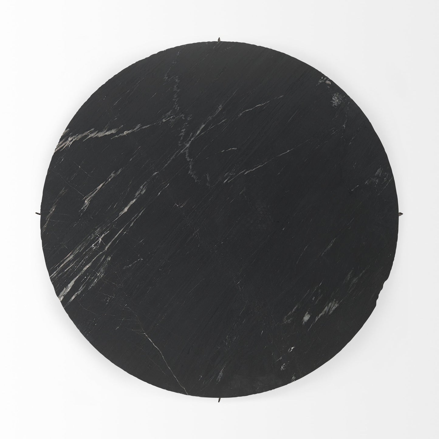 Black & Gold Genuine Marble & Iron Round Coffee Table