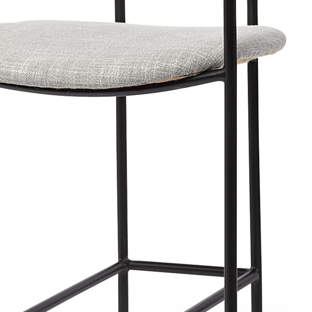 Gray & Black Fabric & Steel Bar Height Bar Chair